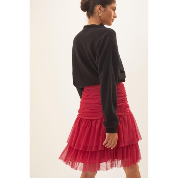 Anthropologie Maeve Tiered Tulle Mini Skirt - Picture 3 of 11